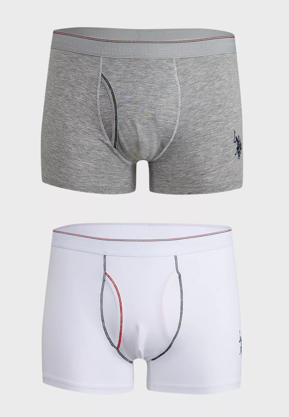 LOT DE 02 BOXERS HOMME STRETCH BRIEF - 80093-BLANC-GRIS MELANGE