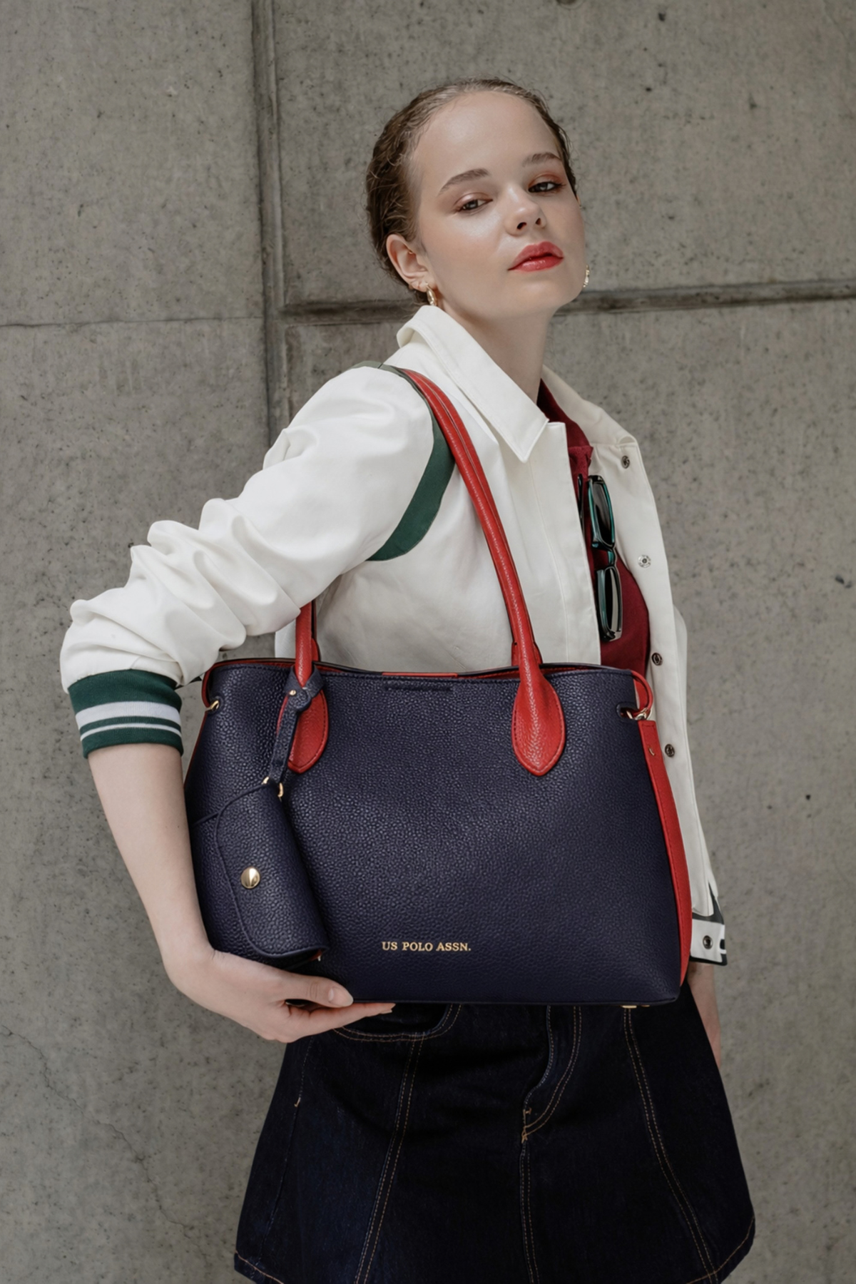 SAC FEMME NAVY-RED-WHITE