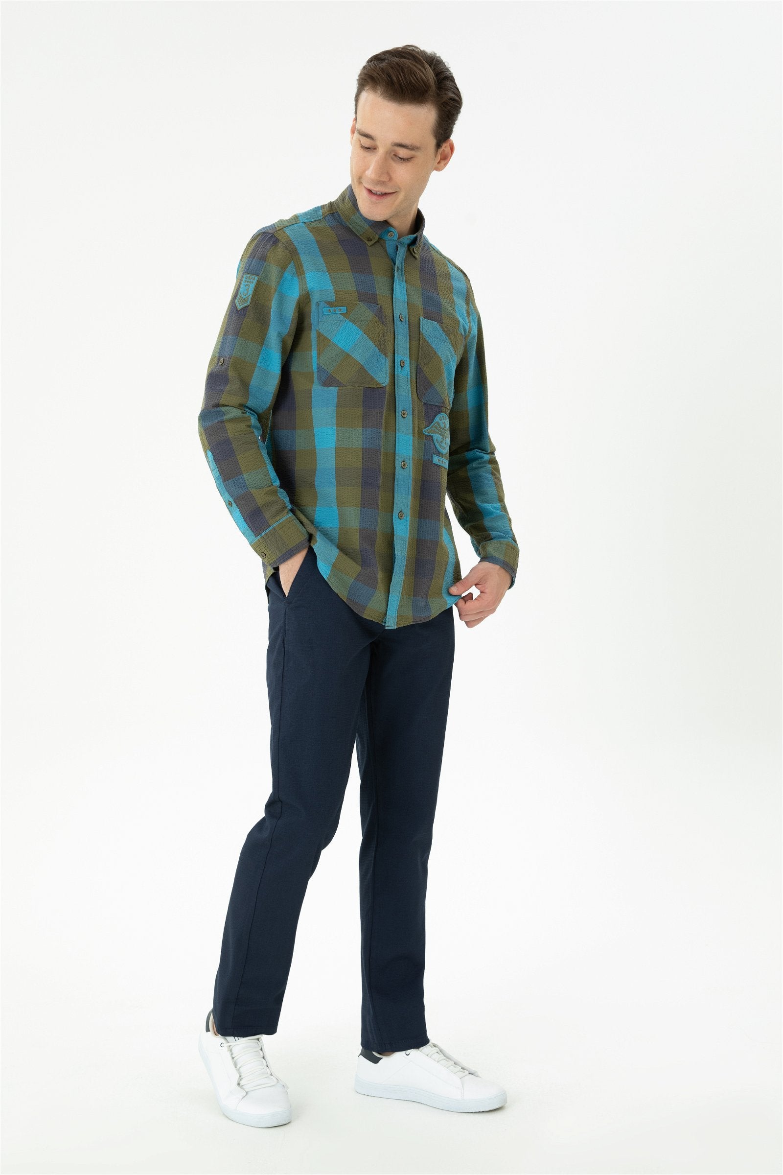 CHINOS KENZI-REG BLUE MARINE - 1675278VR033