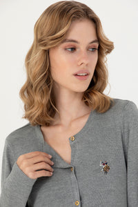CARDIGAN FEMME CATINE MELANGE GREY