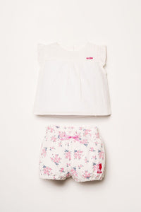 ENSEMBLE BEBE 02 PIECES WHITE-PINK