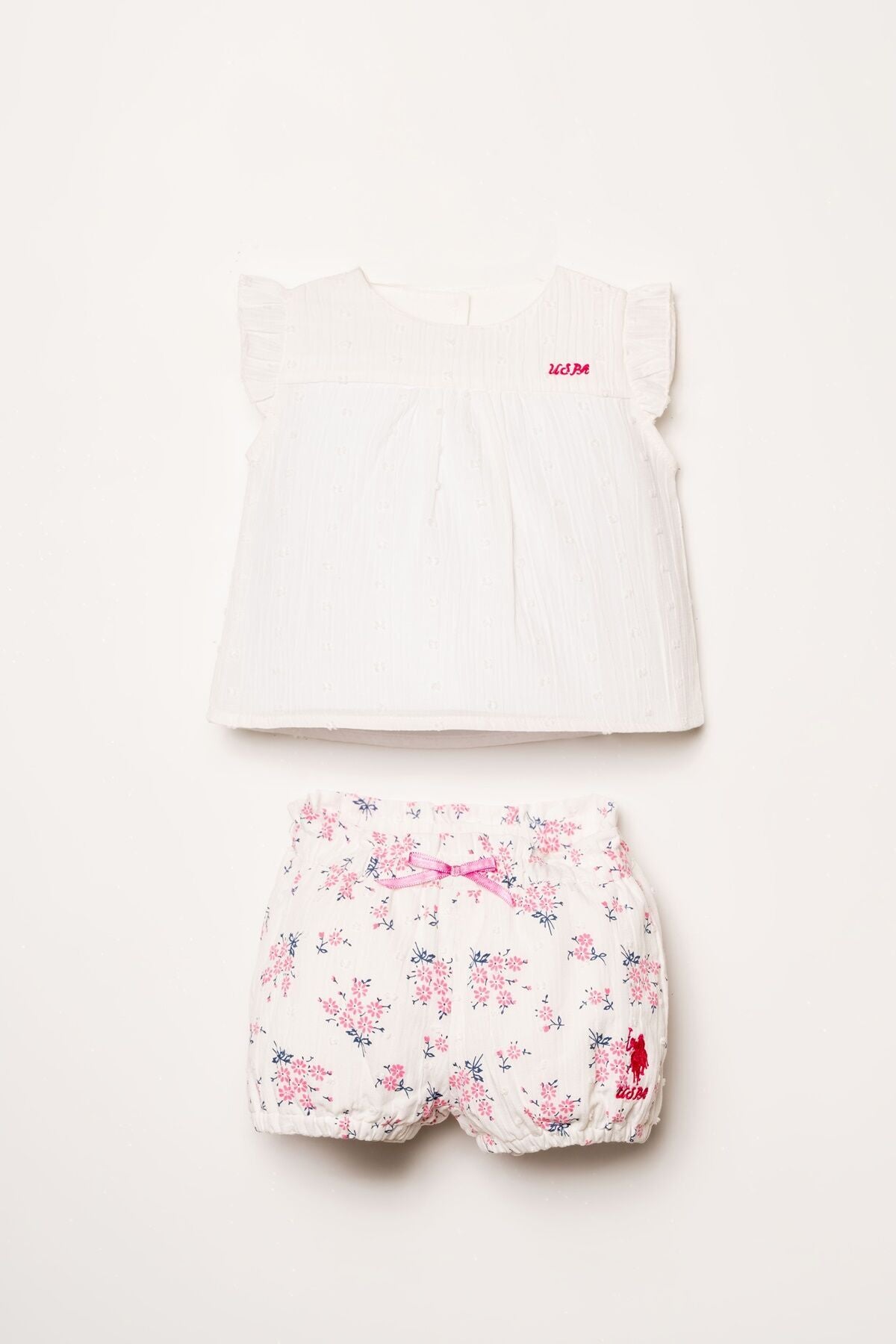ENSEMBLE BEBE 02 PIECES WHITE-PINK