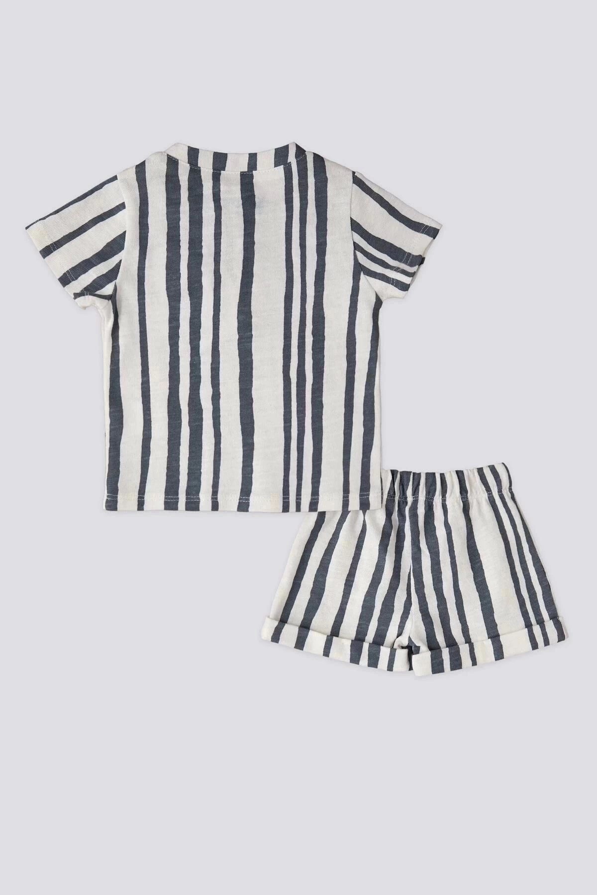 ENSEMBLE GARCON 02 PIECE BLACK-WHITE-GREY