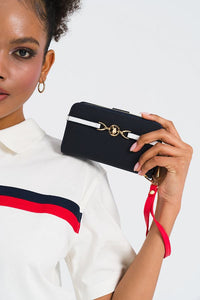 Women's Clutch Bag USC25367 NAVY BLUE WHITE