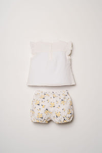 ENSEMBLE BEBE 02 PIECES WHITE-YELLOW