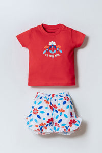ENSEMBLE BEBE 02 PIECES REDDISH ORANGE