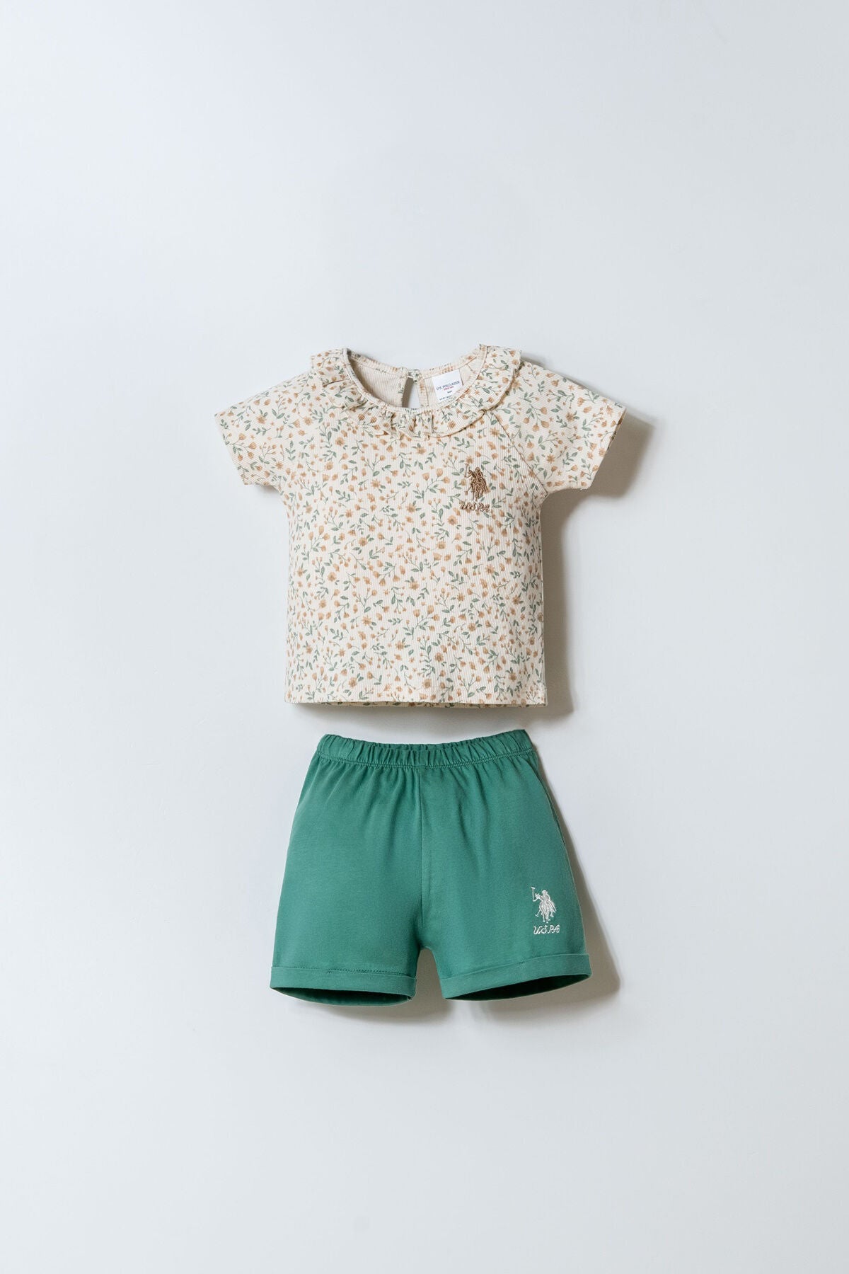 ENSEMBLE BEBE 02 PIECES ECRU-GREEN