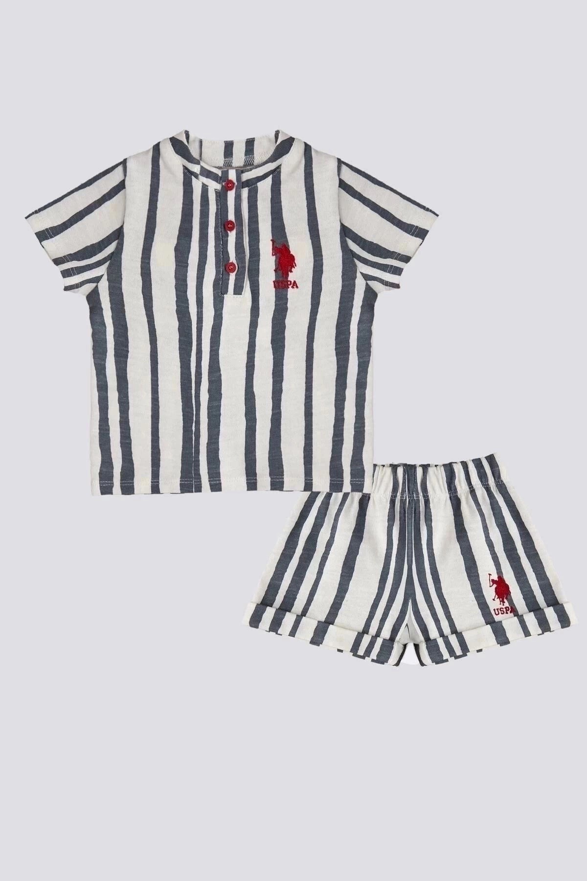 ENSEMBLE GARCON 02 PIECE BLACK-WHITE-GREY