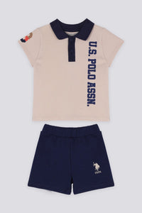 ENSEMBLE BEBE 02 PIECES CREME-BLUE