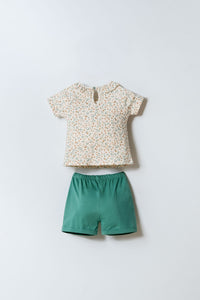 ENSEMBLE BEBE 02 PIECES ECRU-GREEN
