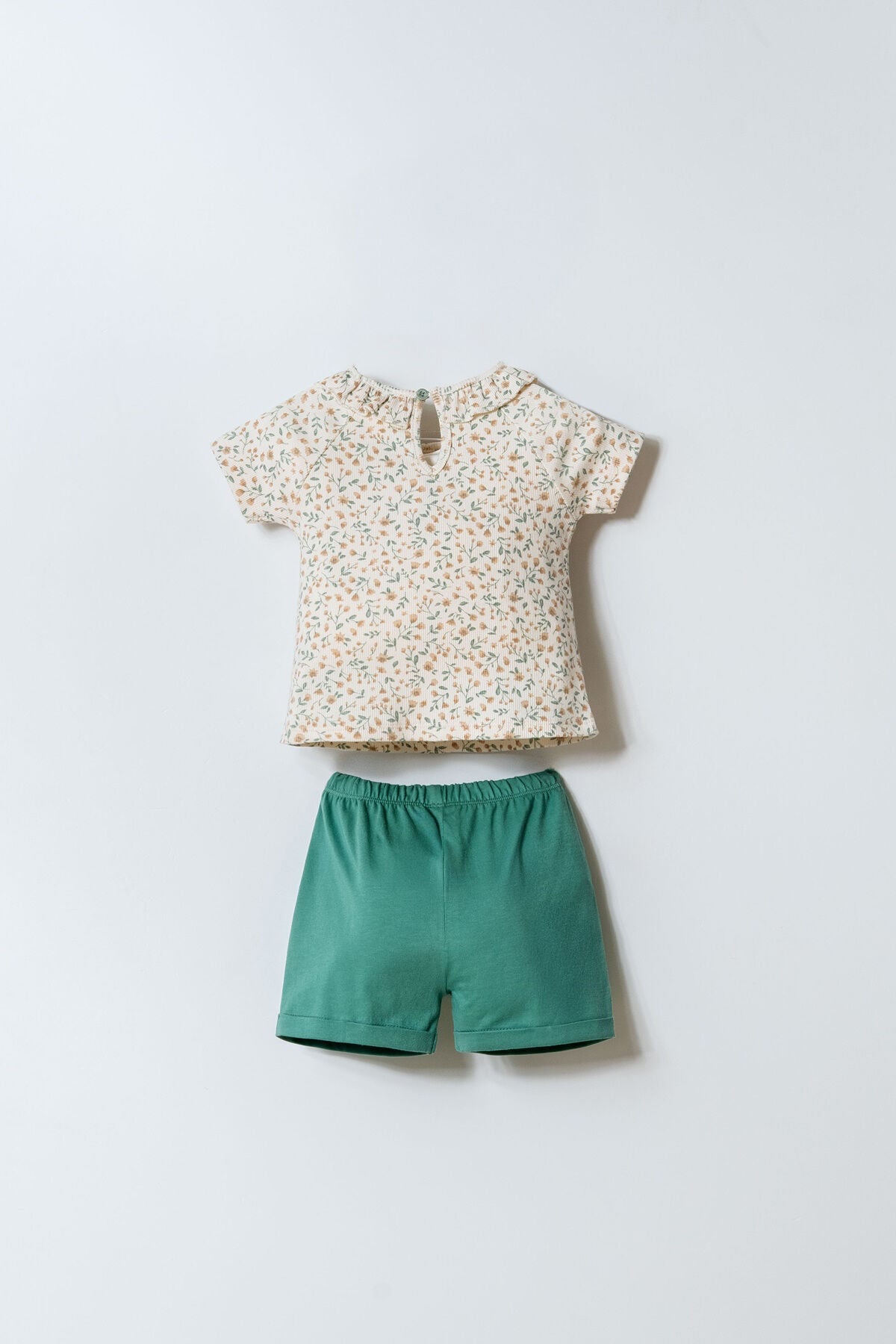ENSEMBLE BEBE 02 PIECES ECRU-GREEN