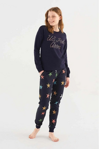PYJAMA FEMME 02 PIECES NAVY-BLUE