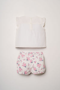 ENSEMBLE BEBE 02 PIECES WHITE-PINK
