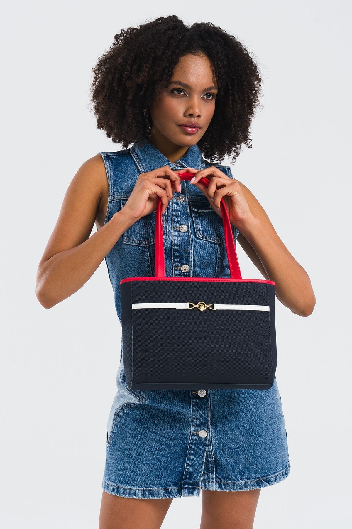 Women's bag US25233 NAVY-RED-WHITE