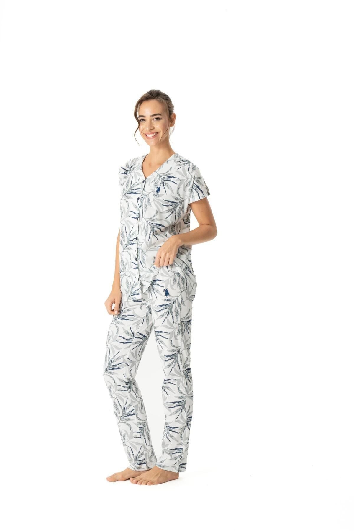 Ensemble pyjama long pour femme BLEU MARINE-17027