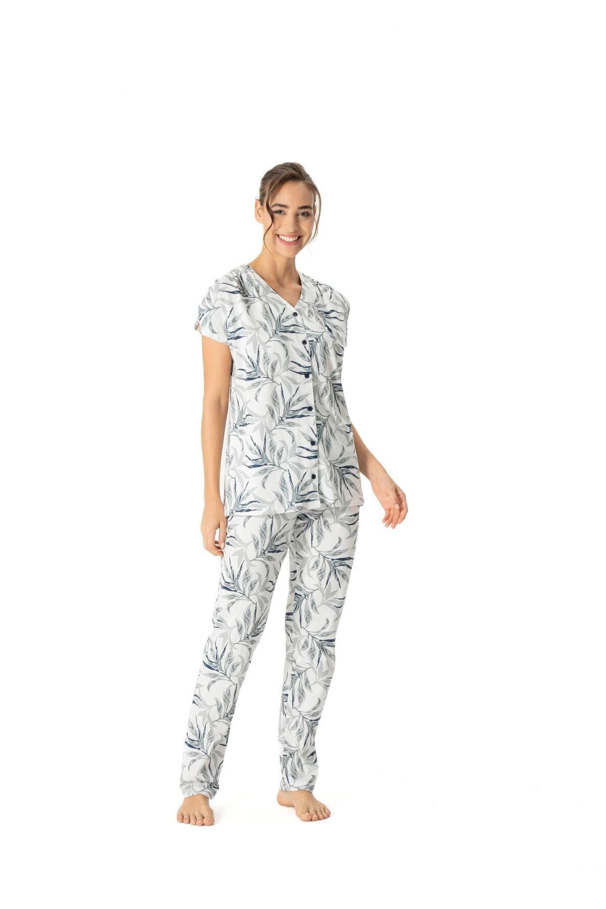 Ensemble pyjama long pour femme BLEU MARINE-17027