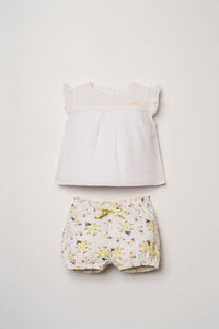 ENSEMBLE BEBE 02 PIECES WHITE-YELLOW