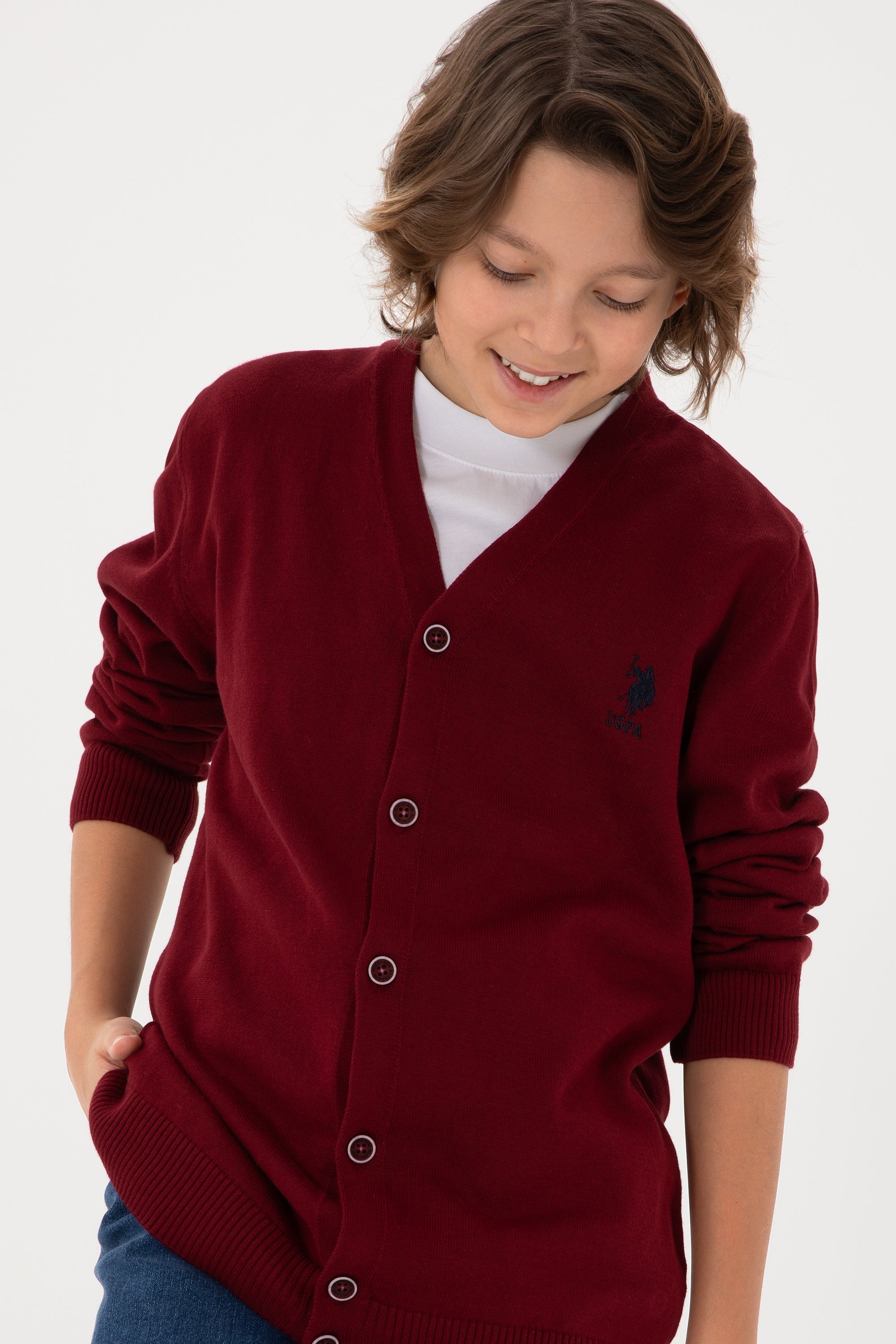 CARDIGAN GARCON BURGUNDY