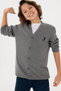 CARDIGAN GARCON MELANGE GREY