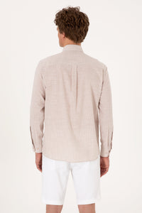 CHEMISE HOMME GIZE BROWN-CAMEL