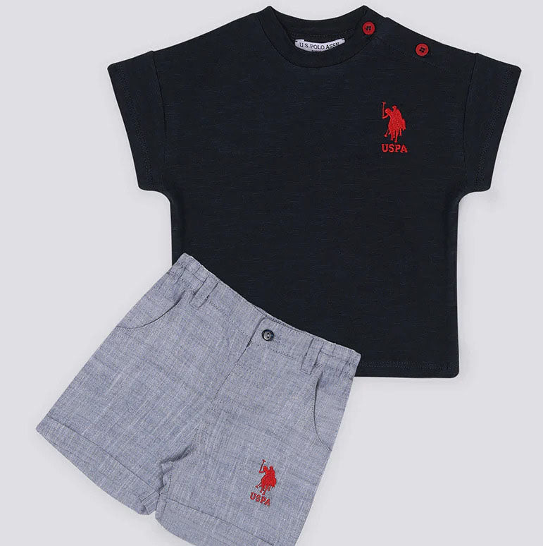 ENSEMBLE BEBE 02 PIECES BLEU GREY