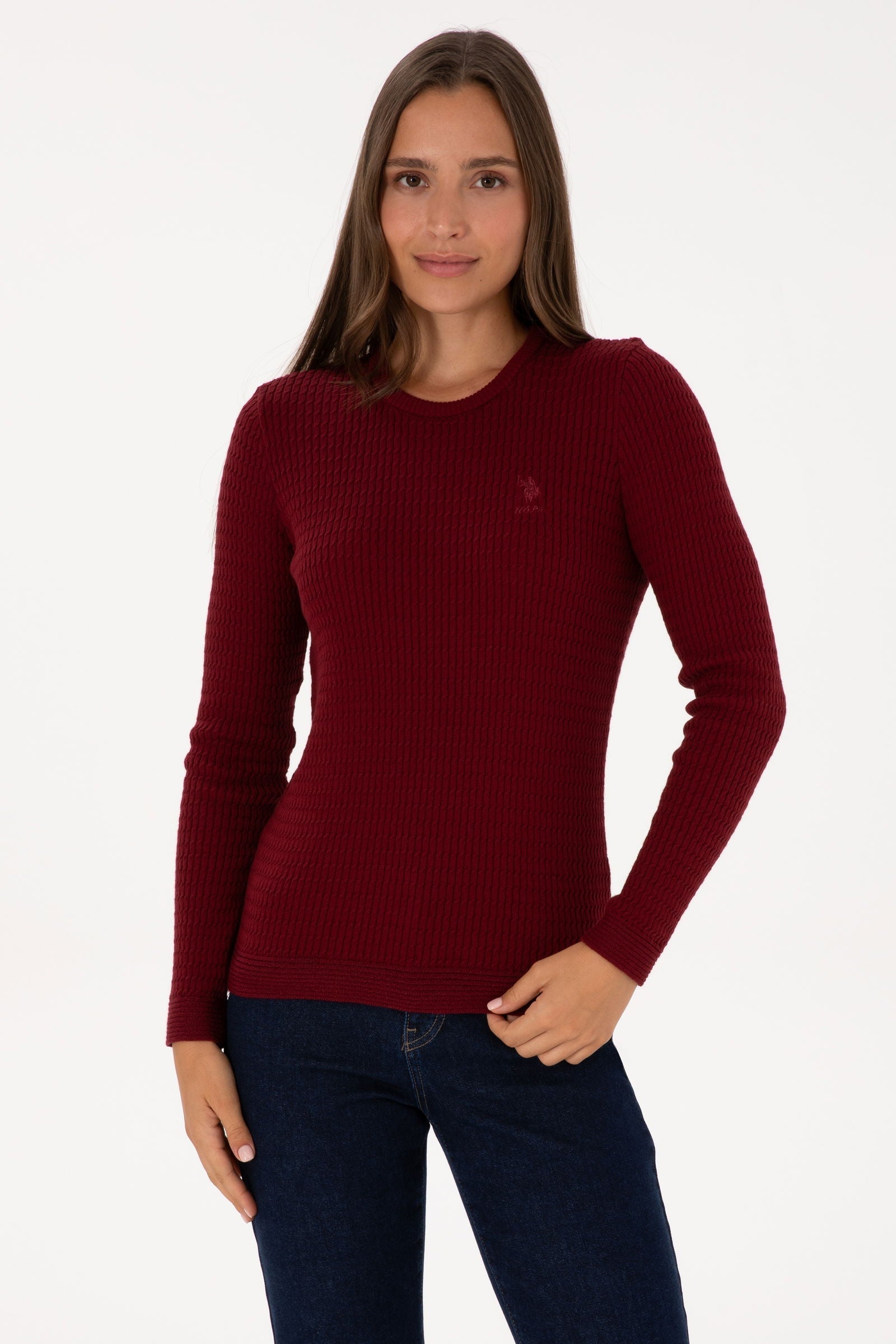 PULL FEMME KARLA BURGUNDY