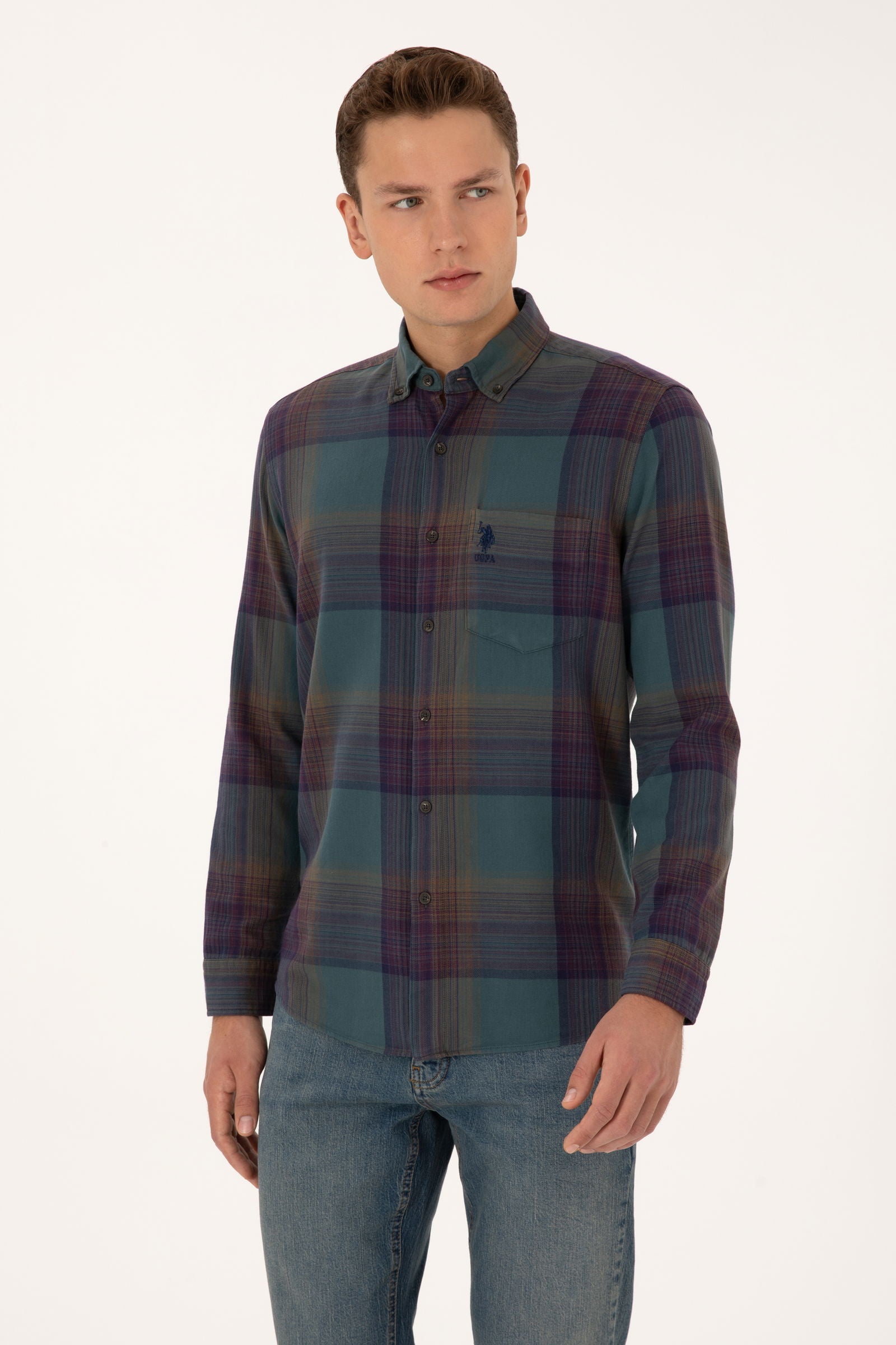 CHEMISE HOMME ASPALO GREEN-FONCE
