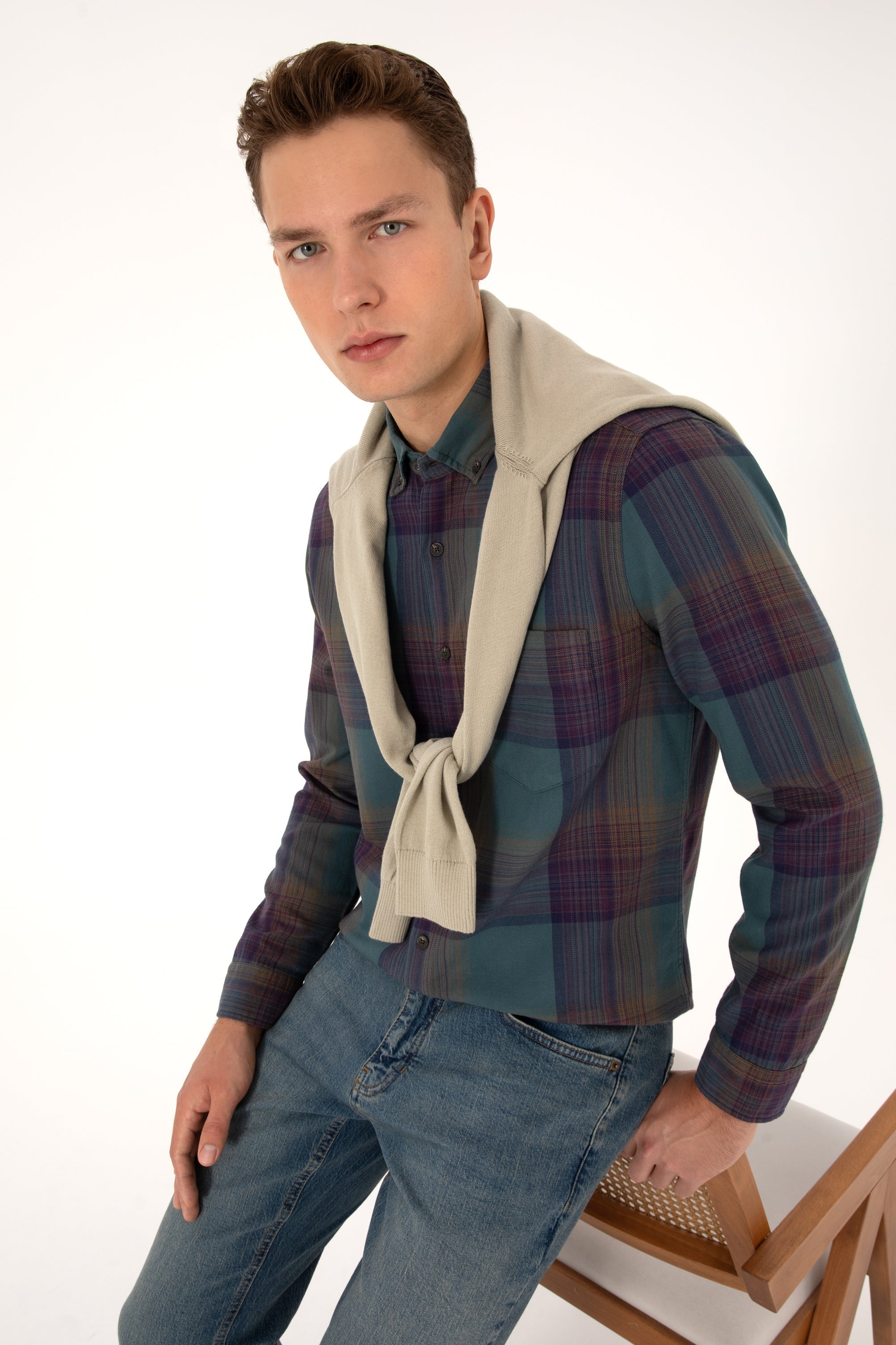 CHEMISE HOMME ASPALO GREEN-FONCE