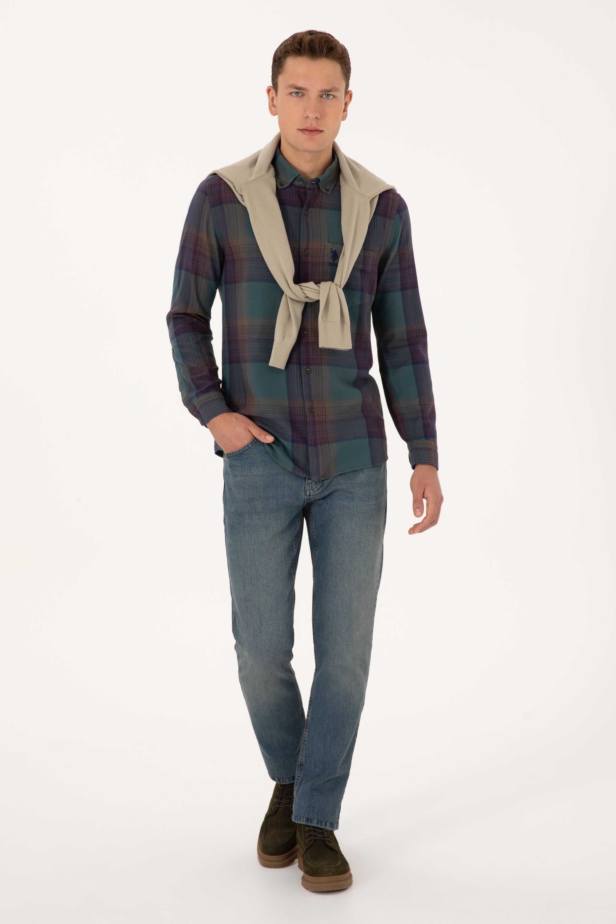 CHEMISE HOMME ASPALO GREEN-FONCE