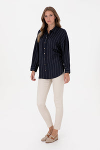 long-sleeve-shirt BELGA-TNK NAVY BLUE