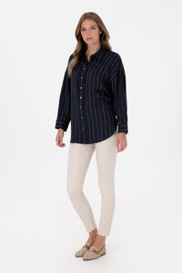 CHEMISE FEMME BELGA-TNK NAVY-BLUE