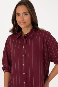 CHEMISE FEMME BELGA-TNK PRUNE