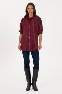 CHEMISE FEMME BELGA-TNK PRUNE