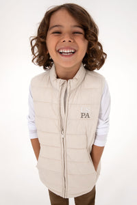 VESTE SANS MANCHES GARCON E-FRANCISKIDS STONE