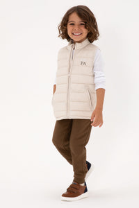 VESTE SANS MANCHES GARCON E-FRANCISKIDS STONE