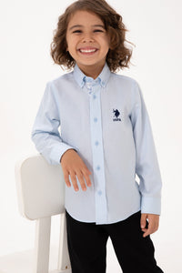 CHEMISE GARCON E-CORAL BLUE-LIGHT