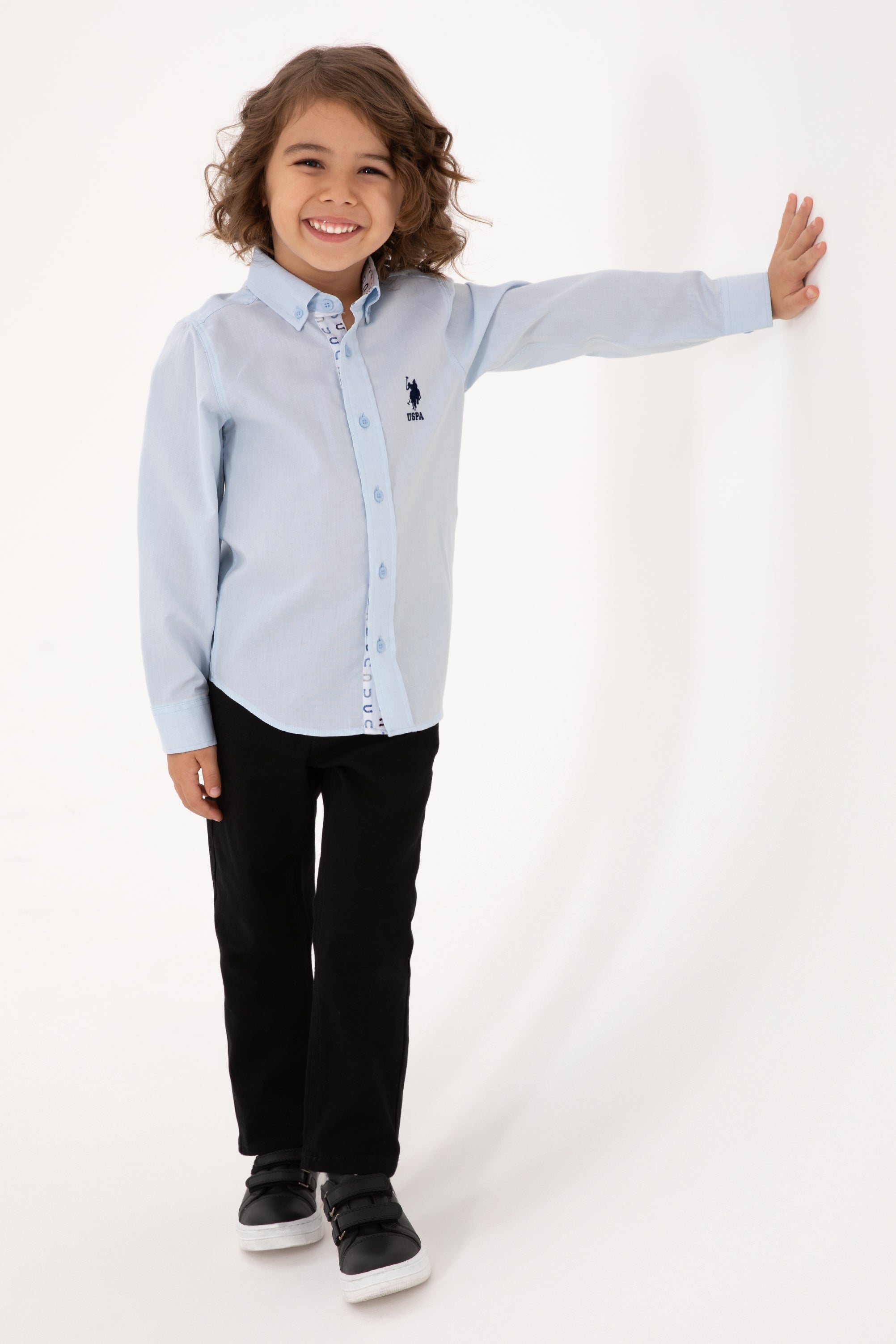 CHEMISE GARCON E-CORAL BLUE-LIGHT