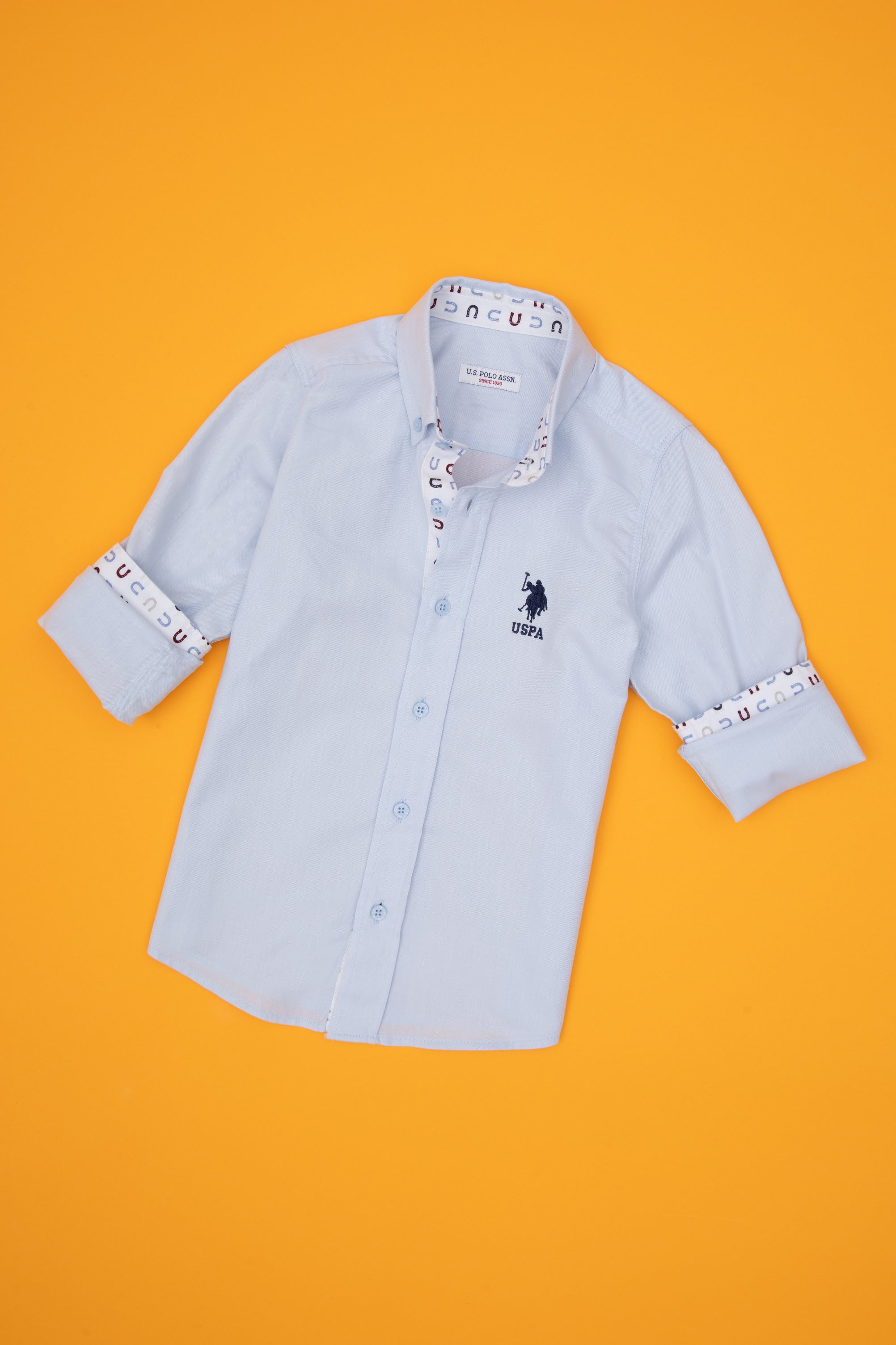 CHEMISE GARCON E-CORAL BLUE-LIGHT