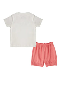 ENSEMBLE BEBE 02 PIECES PINK-WHITE