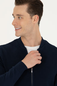 GILET BOMBER BLEU MARINE-1639181VR033