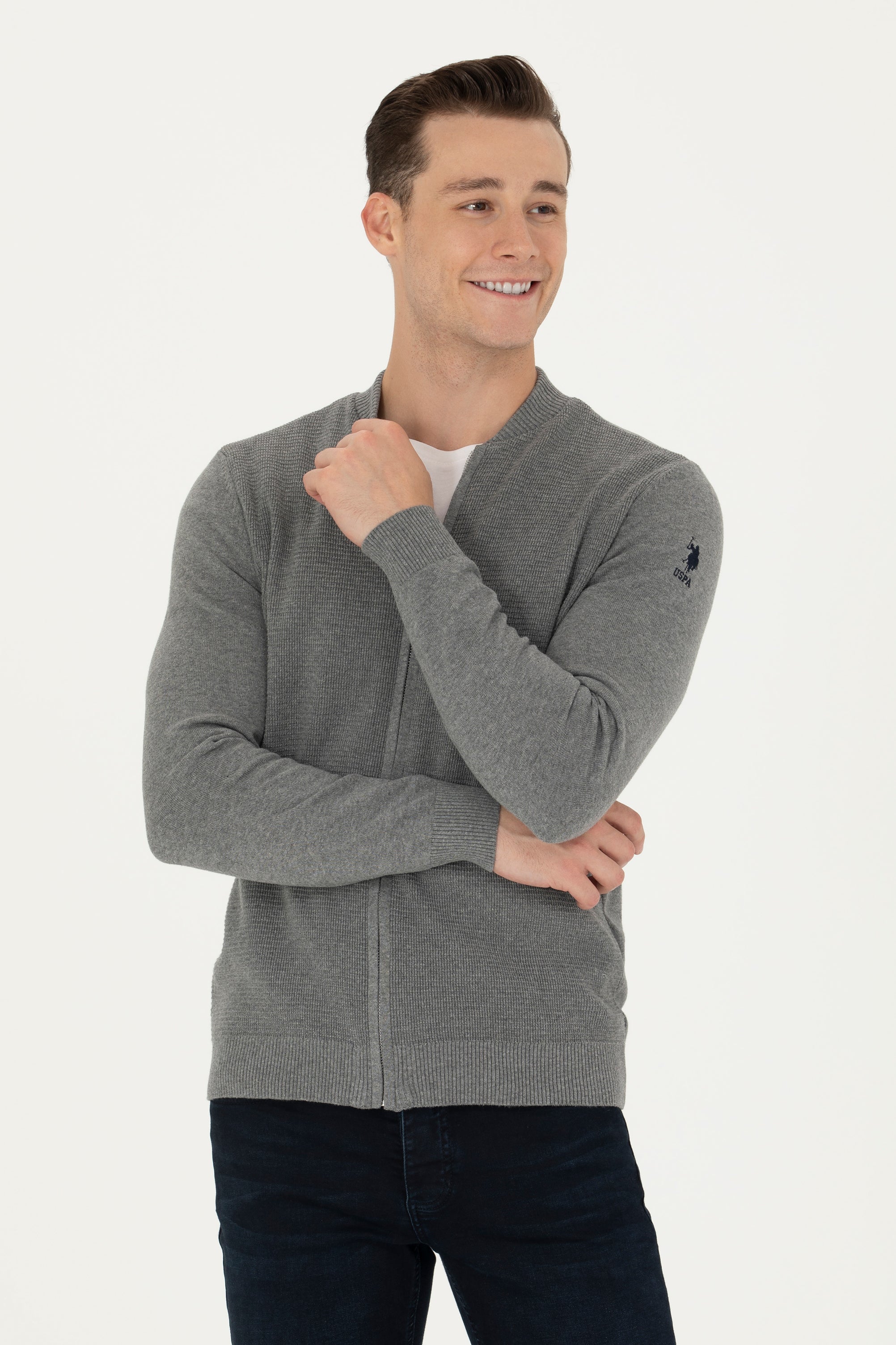 GILET BOMBER MELANGE GRIS-1639181VR086