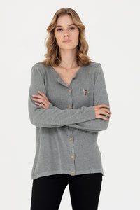 CARDIGAN FEMME CATINE MELANGE GREY