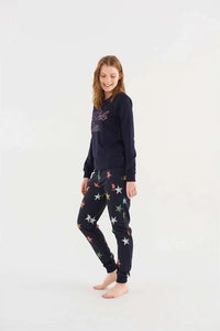 PYJAMA FEMME 02 PIECES NAVY-BLUE