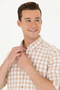 CHEMISE HOMME ELIUS BROWN-CAMEL