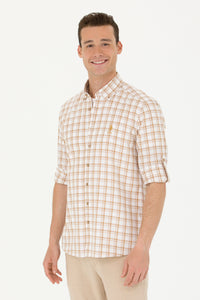CHEMISE HOMME ELIUS BROWN-CAMEL