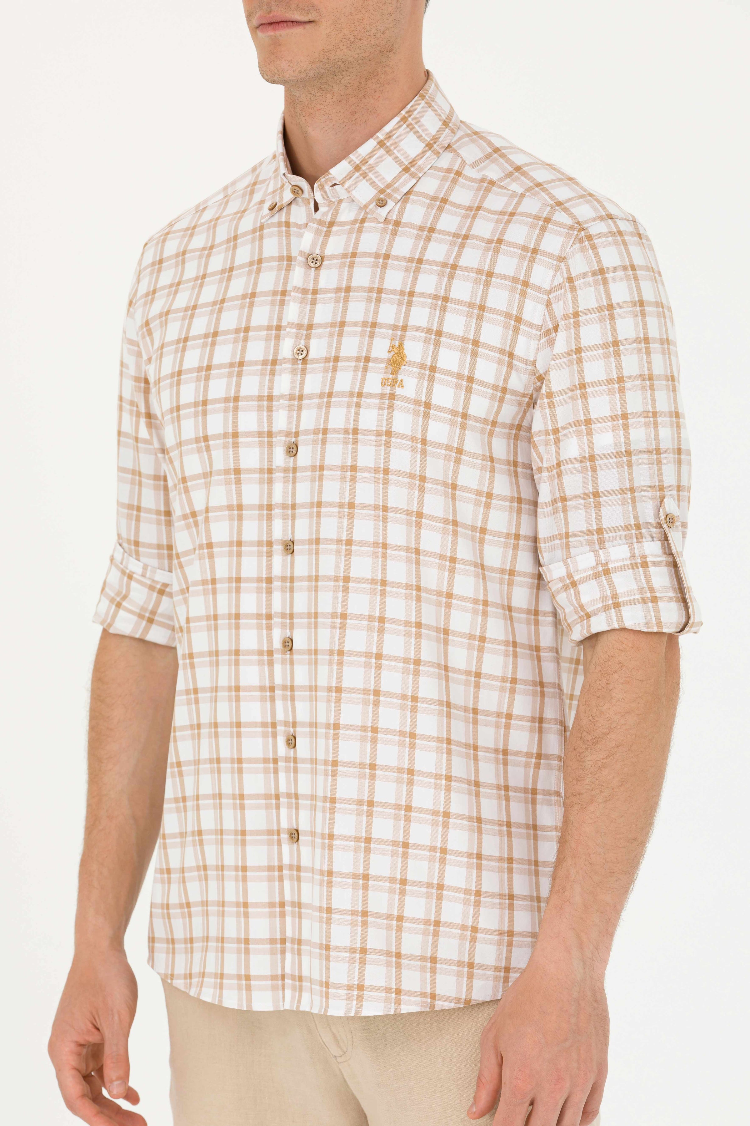 CHEMISE HOMME ELIUS BROWN-CAMEL