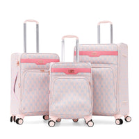 Ensemble valise USPA tissu PINK POUDRÉ