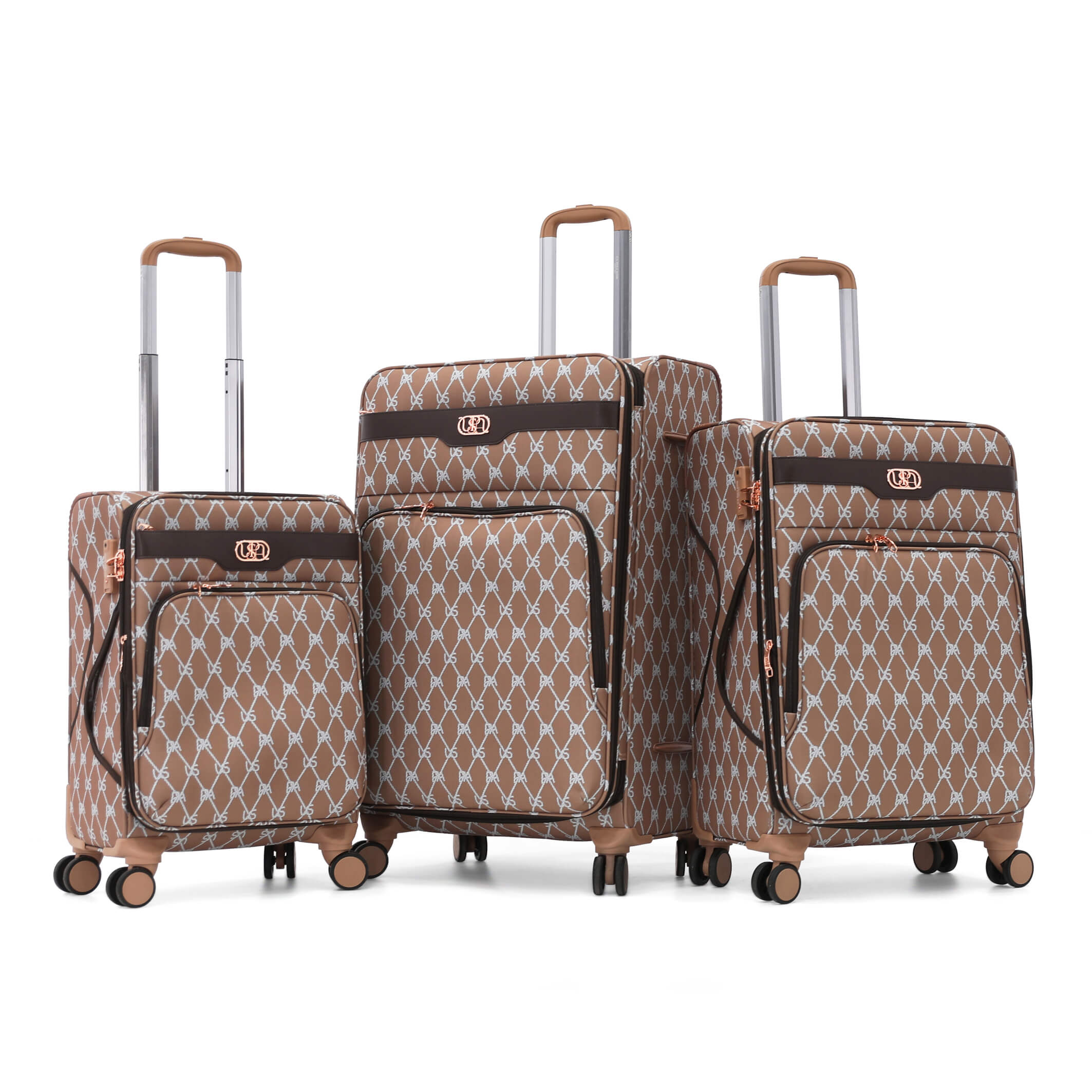 Ensemble valise USPA tissu BROWN