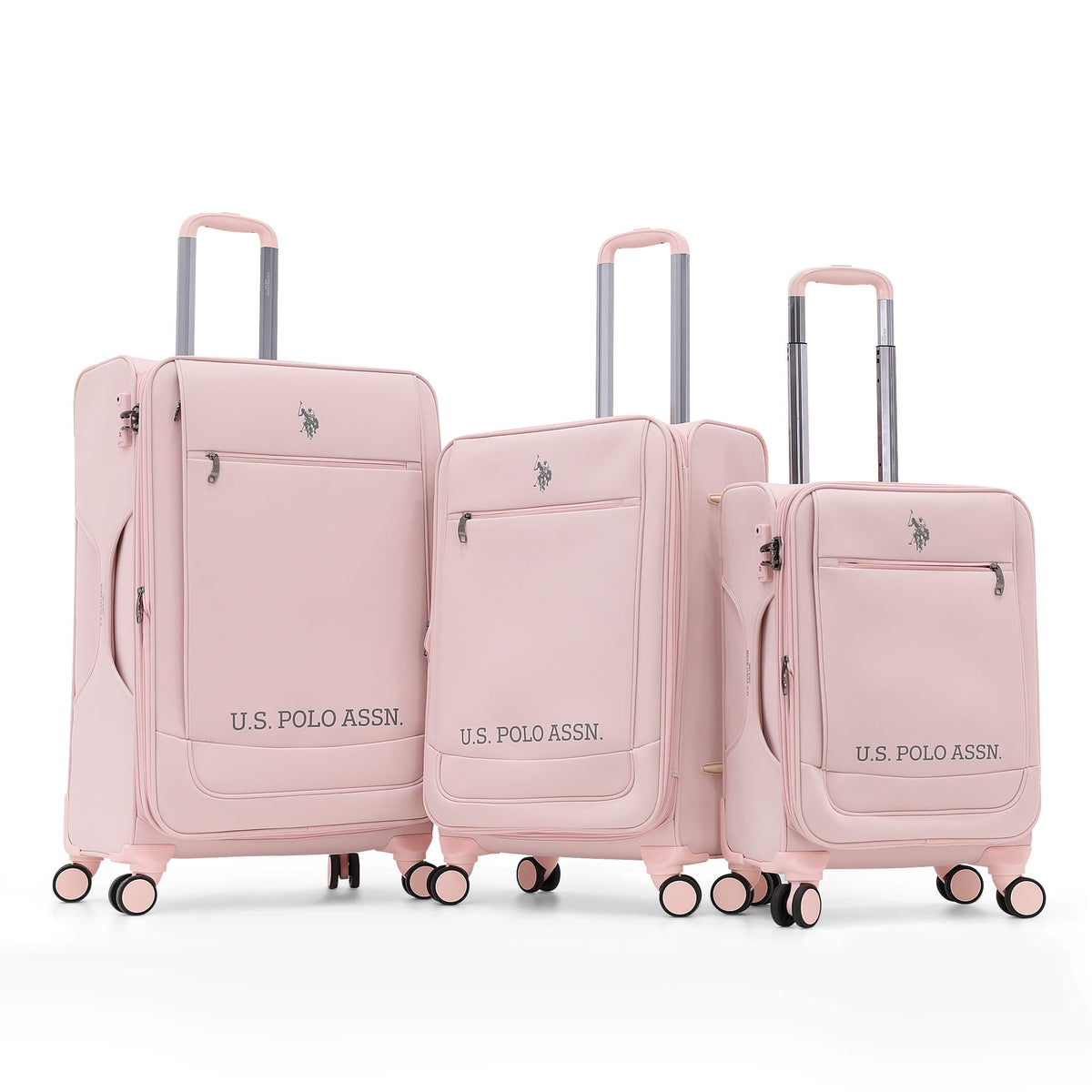 Ensemble valise USPA tissu PINK POUDRÉ