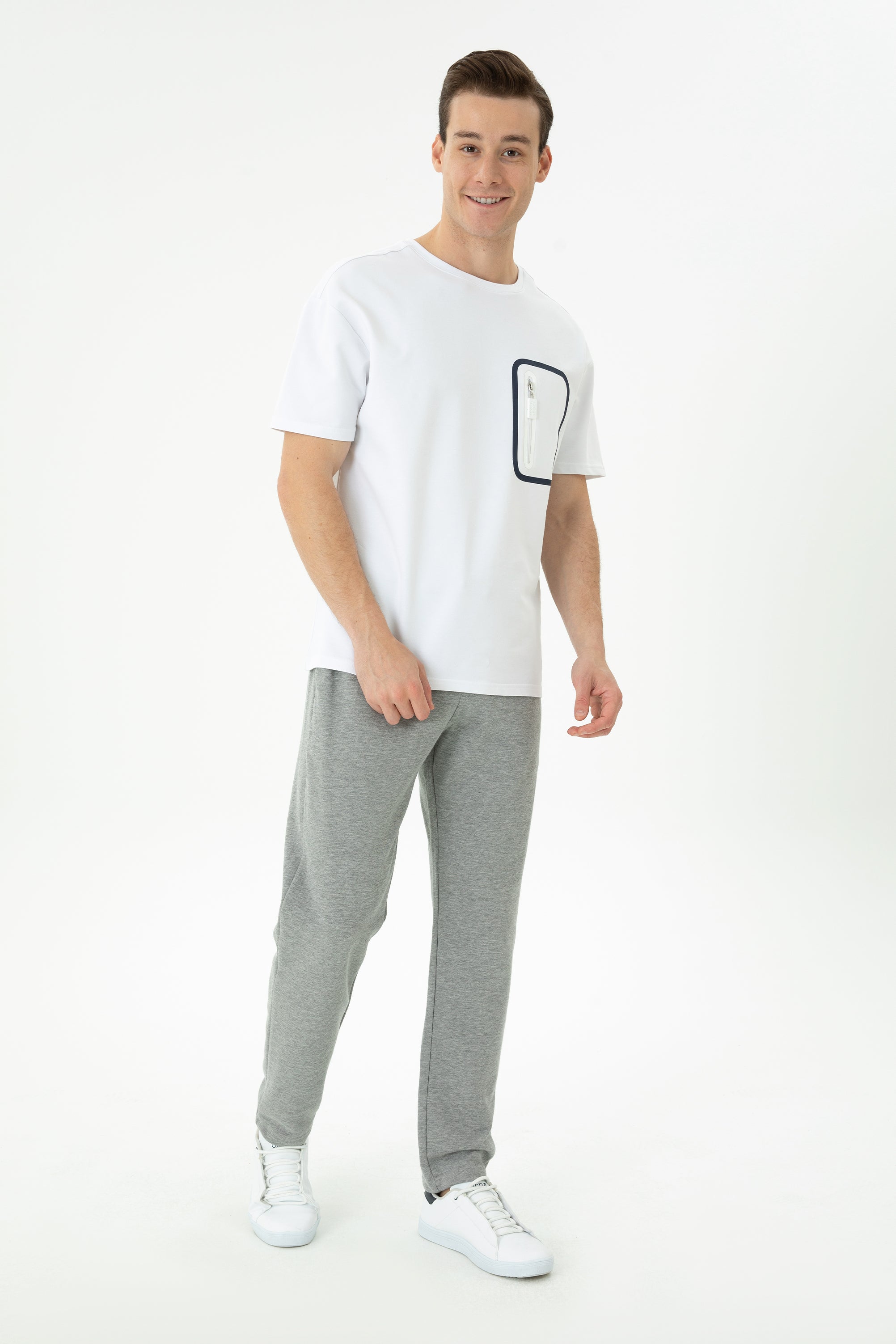 PANTALON HENBIX MELANGE GRIS-1639154VR086